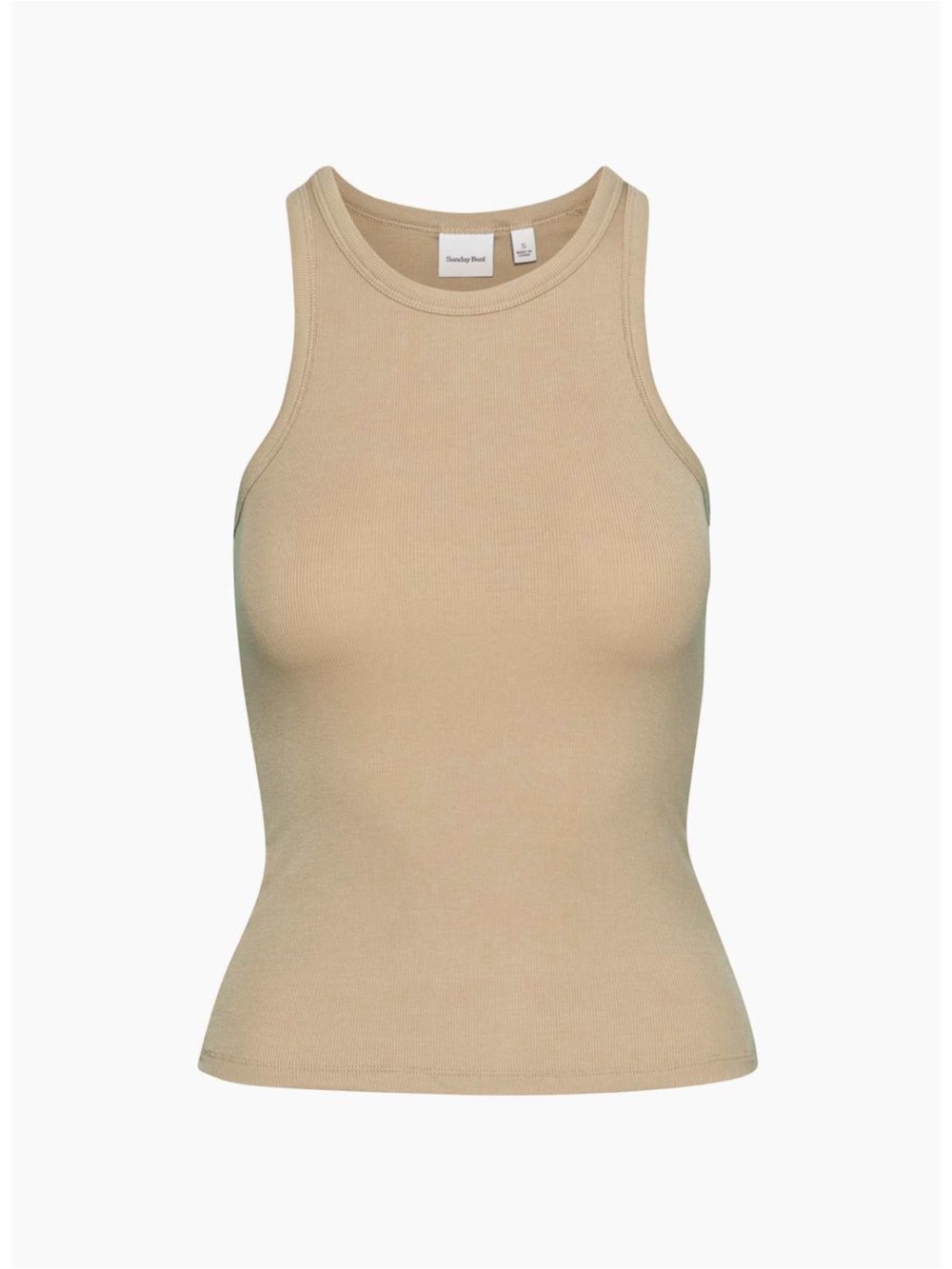 Sunday Best Honor Hip Tank in gold camel, size XS